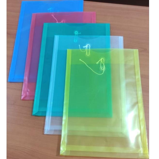 

(H2Q7) 1lsn(12pcs) map plastik tali map plastik ukuran folio F4 //Koleksi@saat@ini