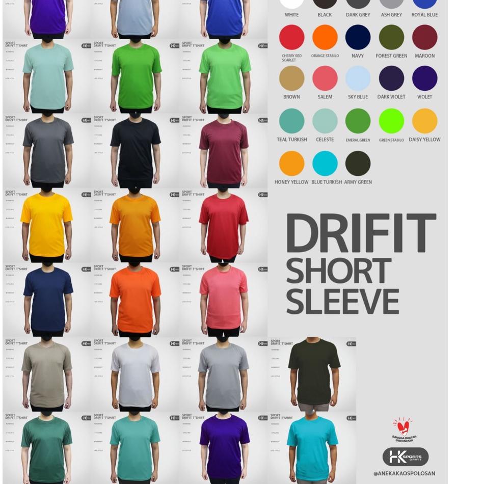 Grosir Terkeren KAOS POLOS DRIFIT/KAOS OLAHRAGA DRIFIT