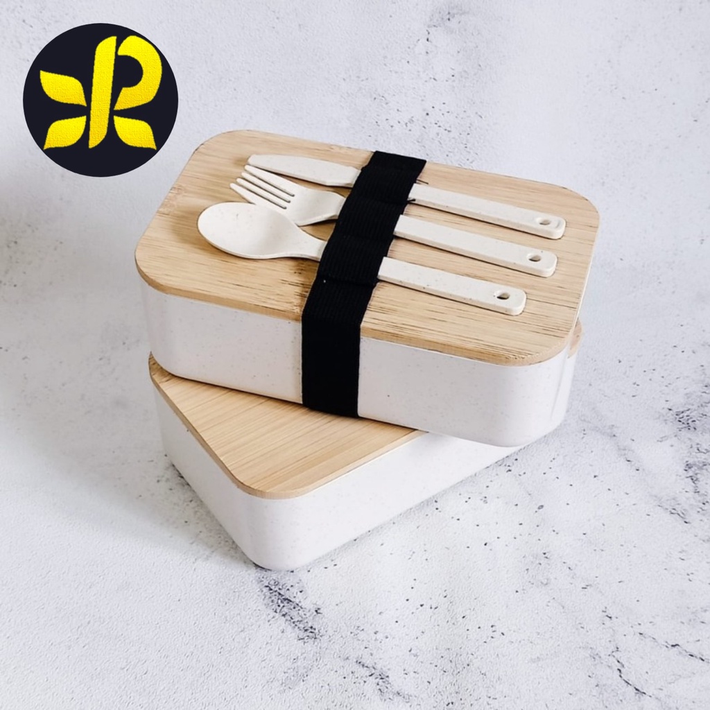 BENTO BOX/KOTAK BEKAL WOODEN KAYU/LUNCH BOX SET KOTAK MAKAN MURAH