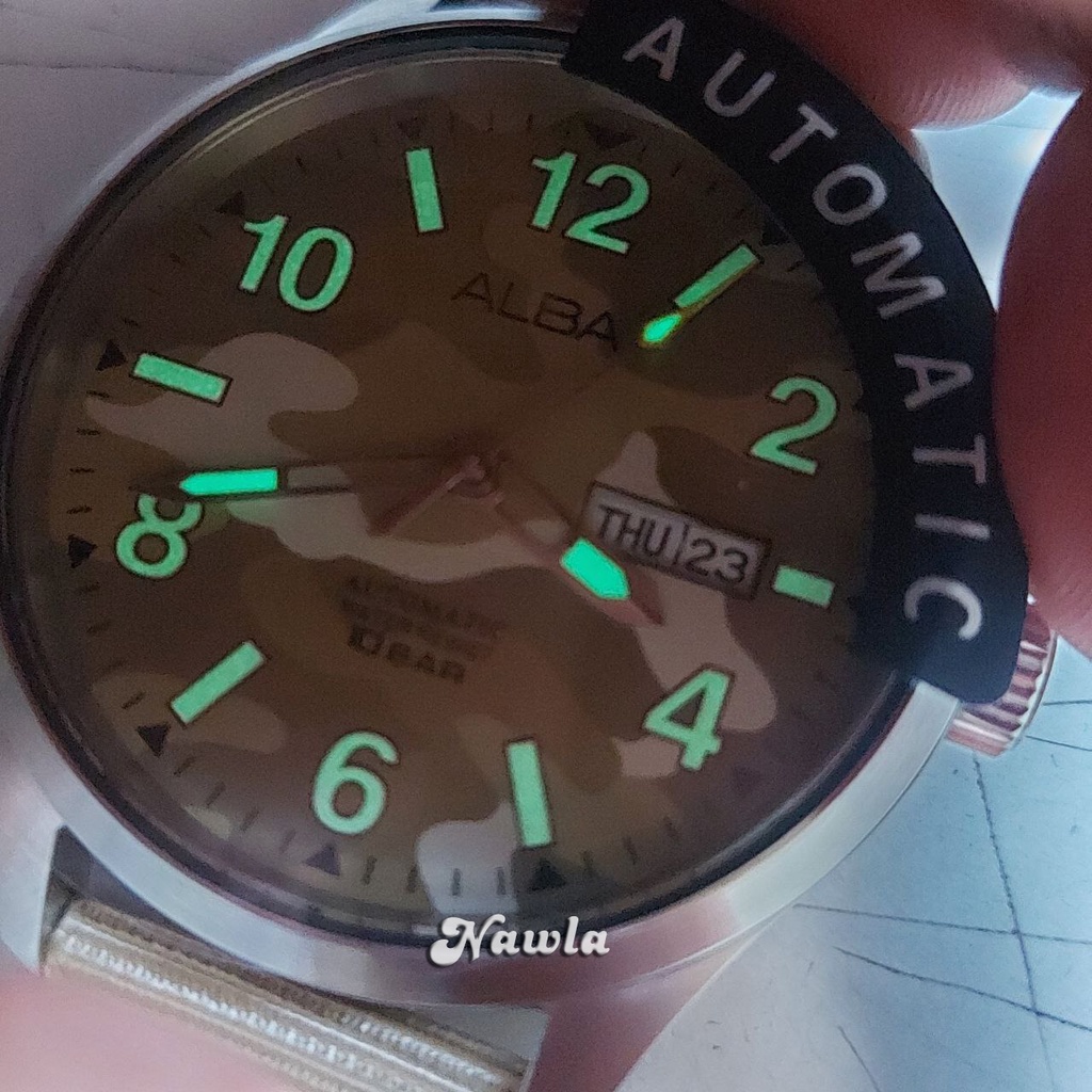 Alba Automatic AL4271X1 Beige Army - Jam Tangan Pria AL4271