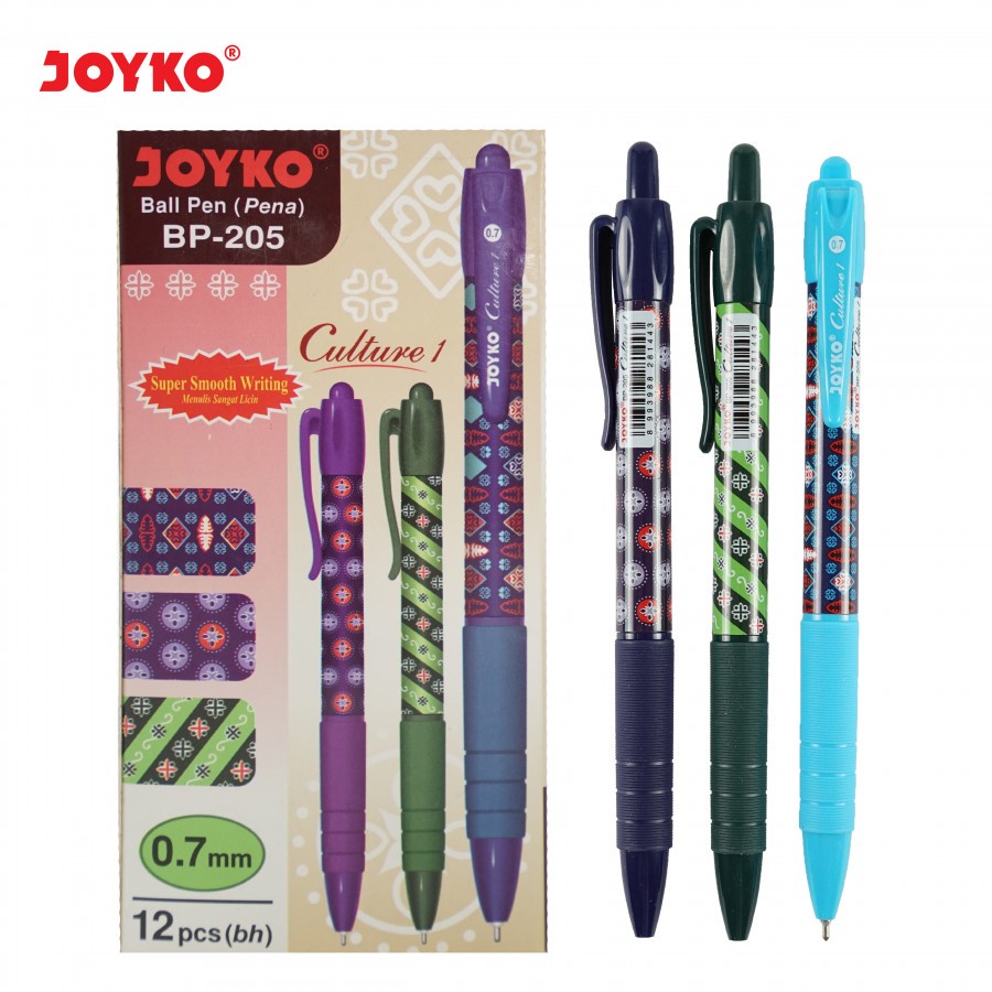 

Pulpen Cetek Joyko Bp-205 Batik Tip 0.7 mm Tinta Hitam ballpoint Bolpen – Satuan SHAGB