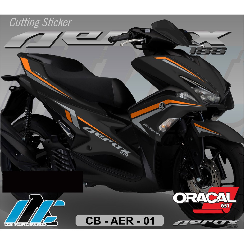 CUTTING STICKER AEROX 01 MOTOR HITAM Shopee Indonesia