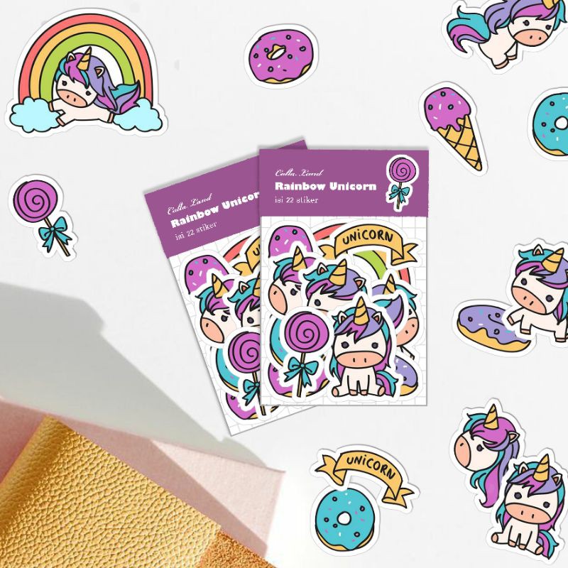 

Calla Land 22Pcs Sticker Pack Bentuk [UNICORN] Aesthetic for Bullet Journal Decoration Planer Diary Scrapbook DIY Gift