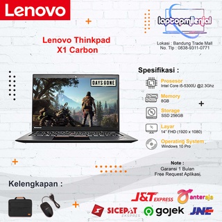 Lenovo Thinkpad X1 Carbon RAM 8GB SSD 256GB FHD 14” Ultrabook Mulus Like New Bergaransi
