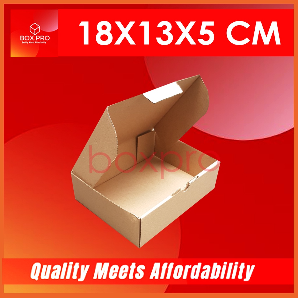 

Kardus Dus uk 18x13x5 cm (ECER) Die Cut Box Kotak Packing Aksesoris Baju Makanan Pizza Hijab Kue