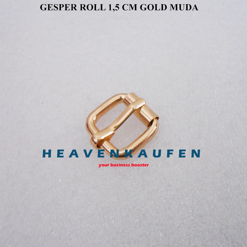 Gesper Roll Tas Lebar Lubang 1,5 cm Warna Gold Muda Kualitas PRemium Tebal 4 mm