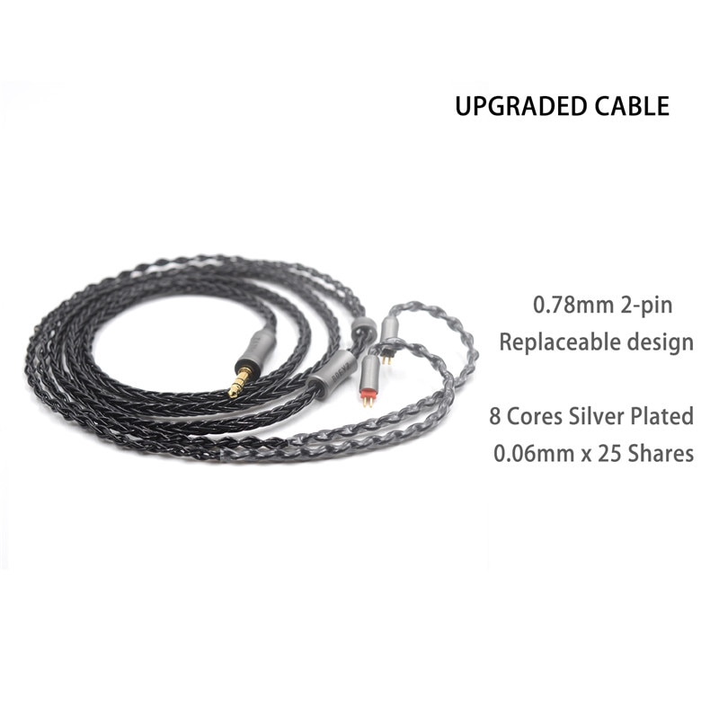 Bqeyz Kabel Konektor MMCX 8 Core Silver plated 0.78mm Untuk BQ3 spring KC2 KB1 S2 T2 F3 N1 KING