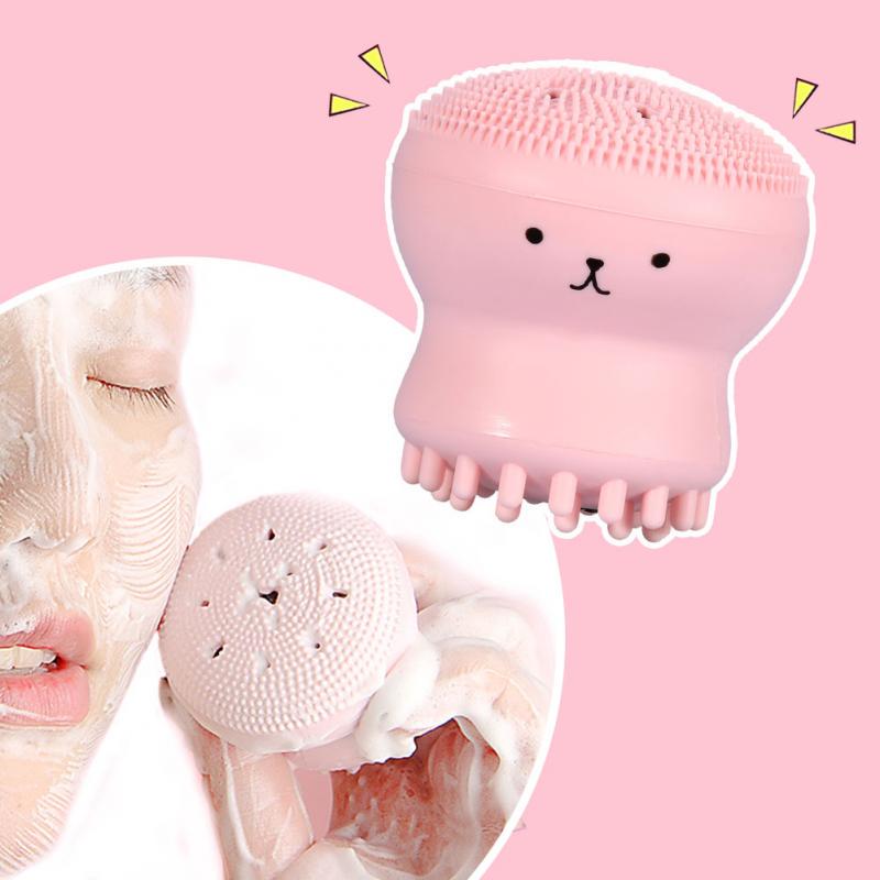 HUAMIANLI Facial Cleansing Pad Scrub Face Exfoliating Washing Brush PINK