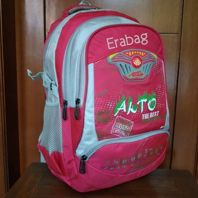 ALTO Backpack Super Tas Sekolah Tas Kuliah Tas Ransel Laptop PINK FANTA Raincover