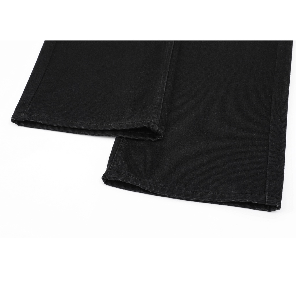 highwaist hitam new celana jeans panjang wanita  kulot import(raeplict)