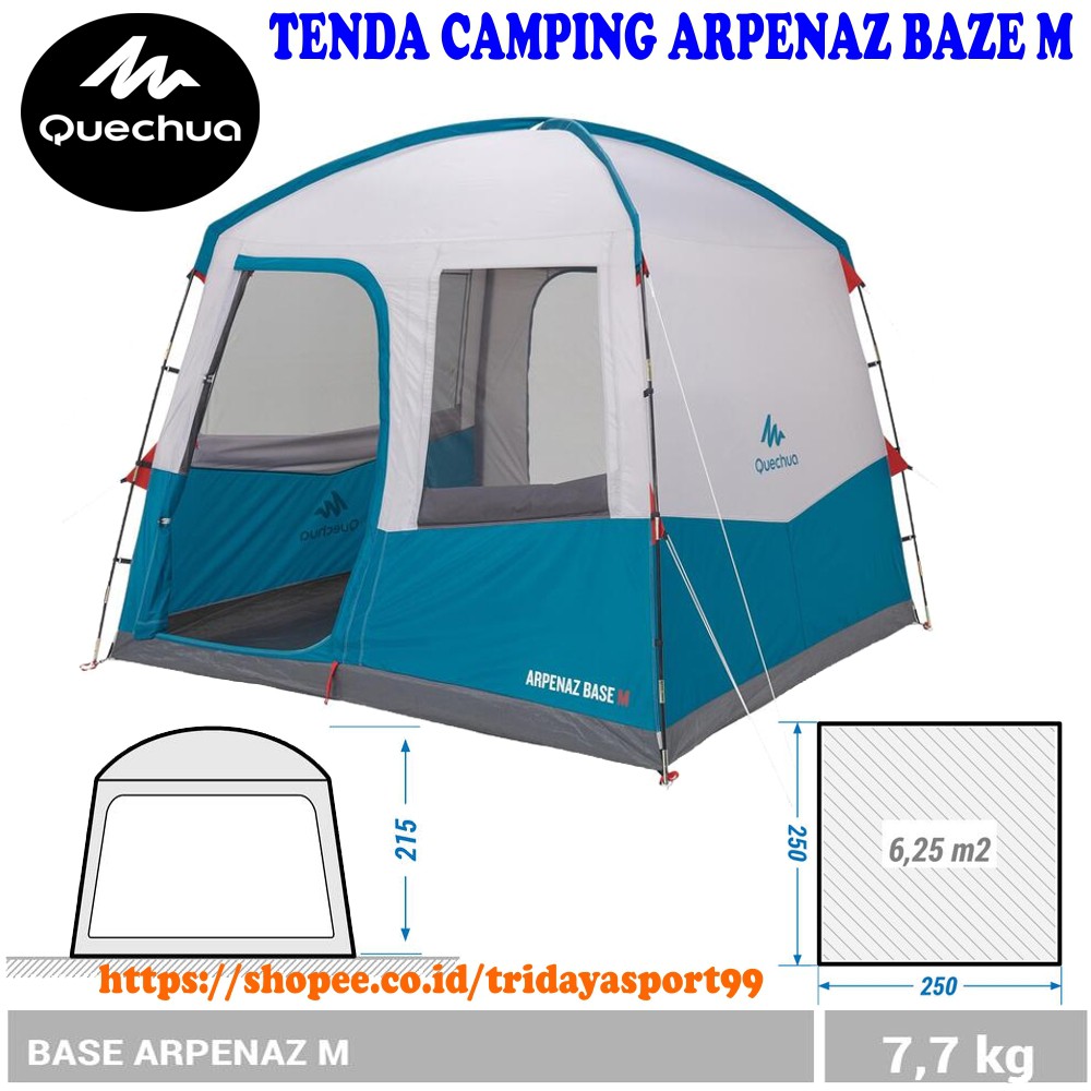 Tenda Camping Baze M Quechua Arpenaz 6 Orang Pole Supported Camping Area 6 Person Base Arpenaz M Shopee Indonesia