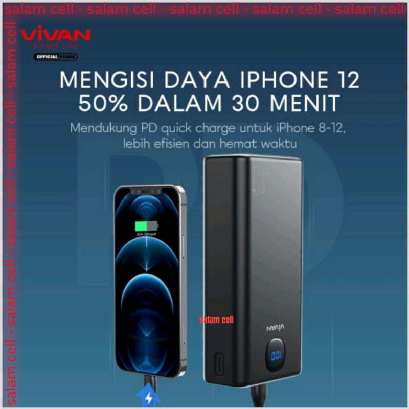 Power Bank Vivan 57.000mAh Power Delivery Quick Charge 3.0  Powerbank Vpb-B60 Garansi Resmi