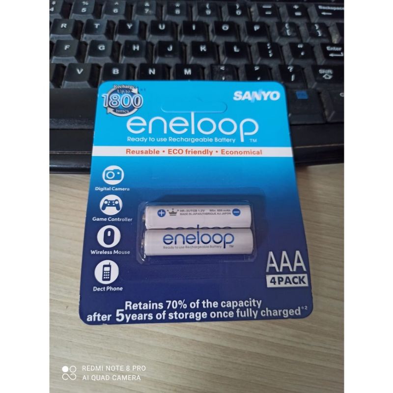 Baterai Original Sanyo Eneloop AAA A3 800mAh Isi 2Pcs Baterai isi ulang