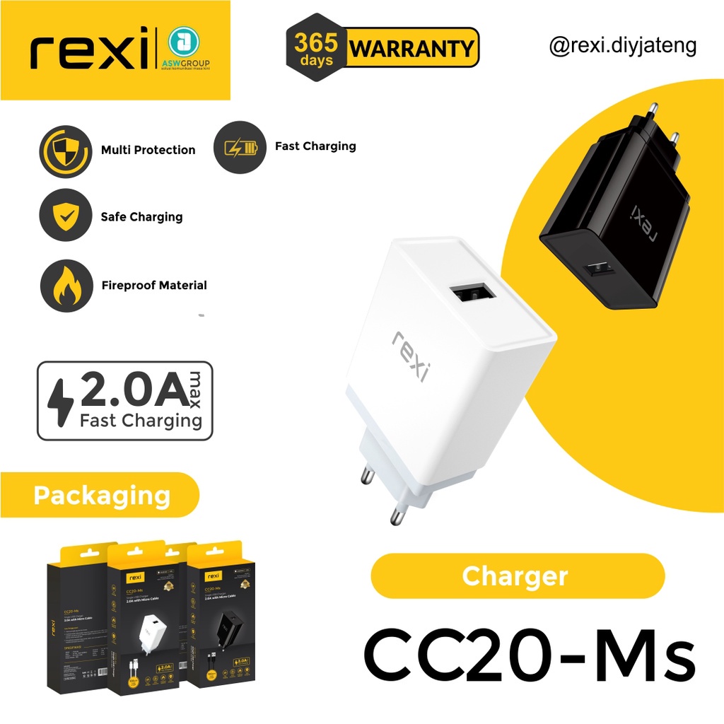 CHARGER REXI CC20-MS CHARGER KABEL MICRO 2A ORIGINAL