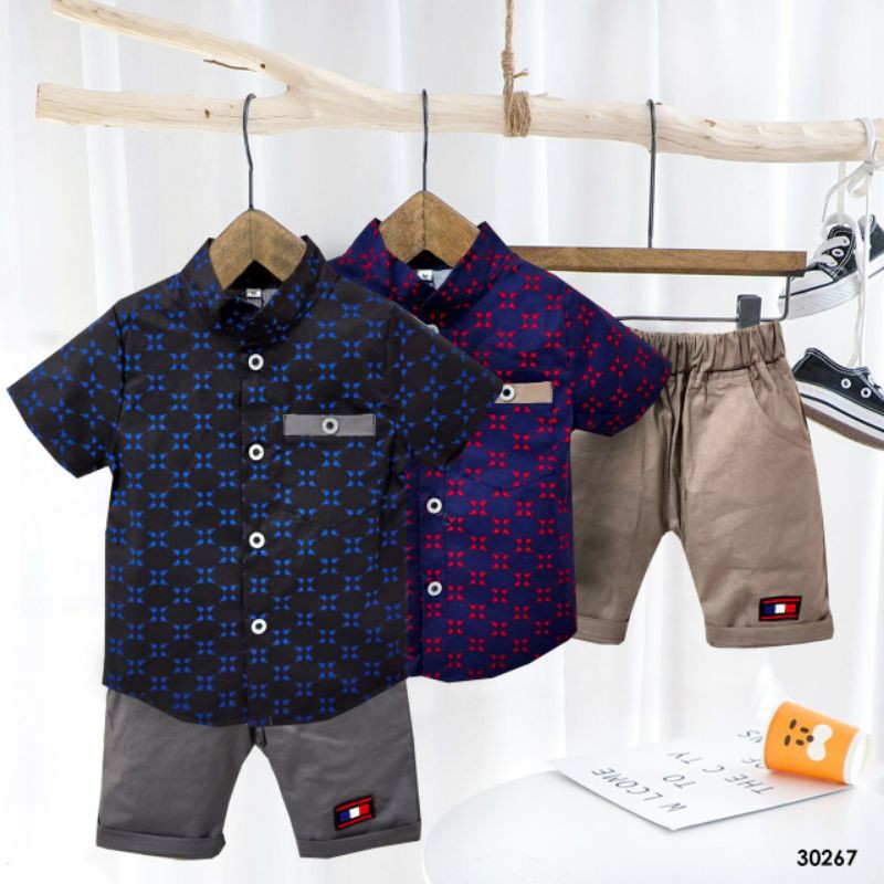 Setelan Kemeja Bayi Anak Laki-laki. Setelan Baju Baby Anak Laki-laki. Setelan Kemeja Aison