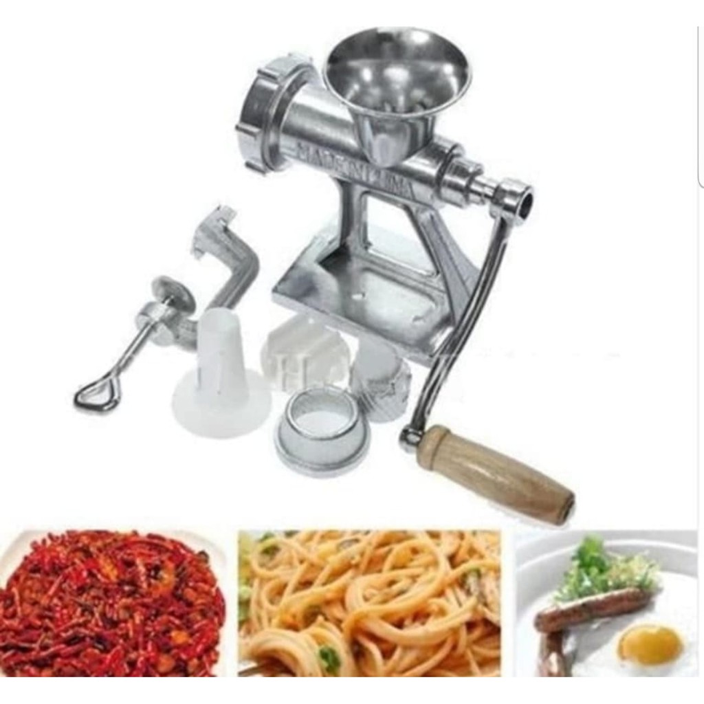 Alat penggiling daging mie pasta manual / meat grinder gen 2 bahan besi