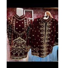 baju bludru pengantin full bordir adat palembang