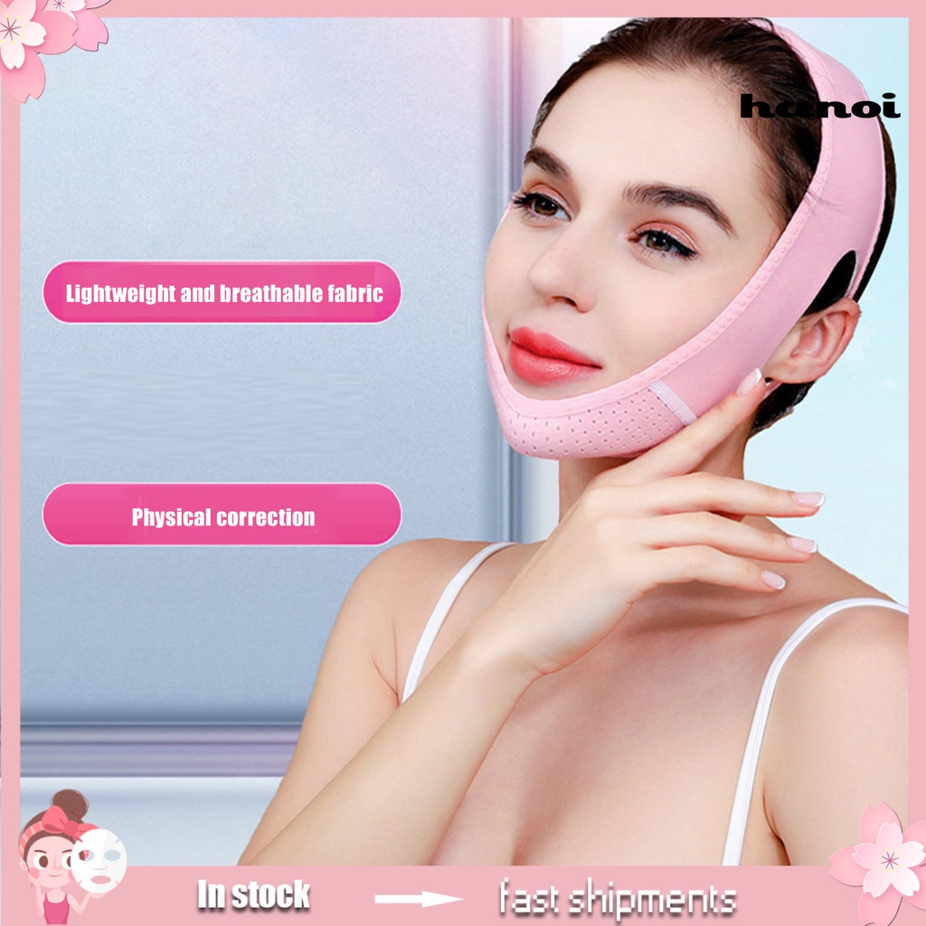 HQTM_Face Slimming Band V Shaped Breathable Soft Facial Tighten Skin Lifting Band for Female