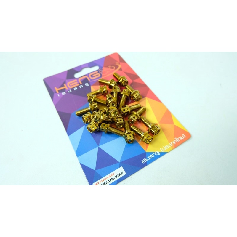 baut probolt gold HENG m6x15 6x15 drat 10 panjang 1,5cm  FOURSIX_46