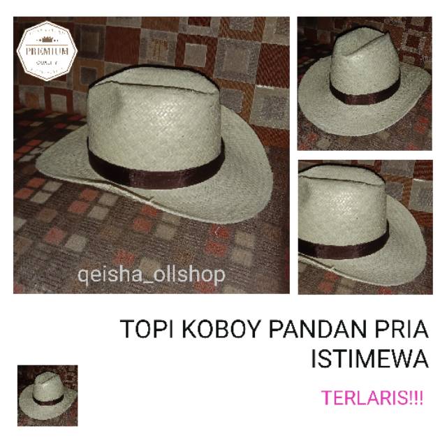 TOPI KOBOI PANDAN TOPI ETNIK NATURAL