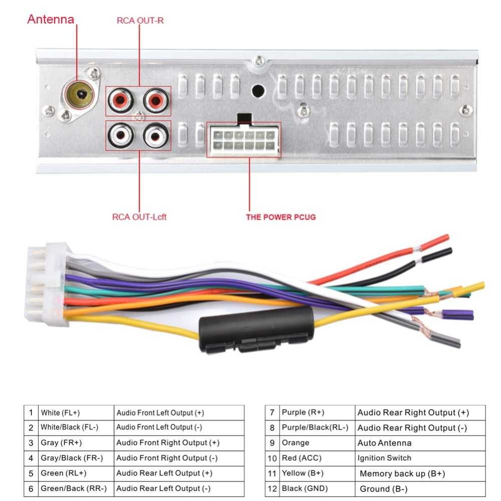 Audio Player Mobil 12V 1Din FM Receiver AUX USB SD Slot