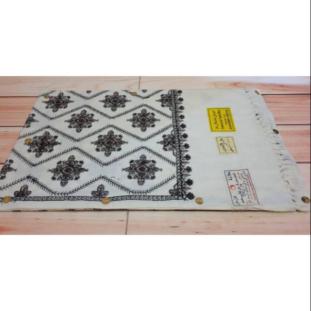 Sorban rida kashmir motif rajut timbul bahan woll halus