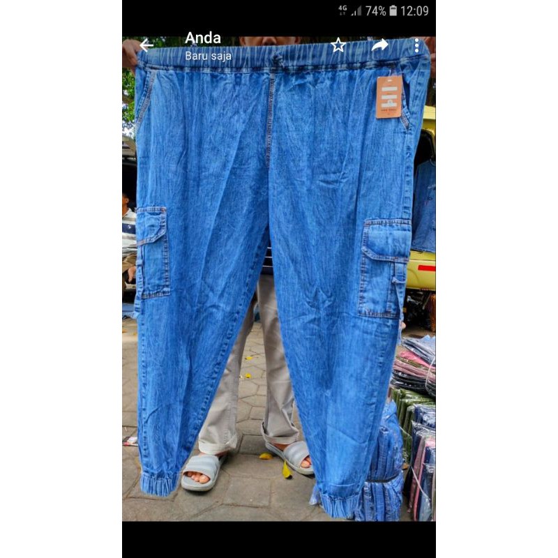 Celana Joger Jeans Jumbo Wanita