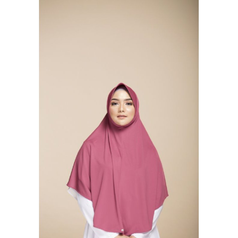 Jilbab Instan Bergo Zaria Kirana Elzatta Original Warna Mauve Wood (Salem Tua) & Dusty Pink