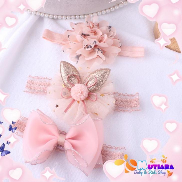 Paling Disukai.. Bando Bayi 3pcs impor/ Bandana Bayi / Bando anak / Headband
