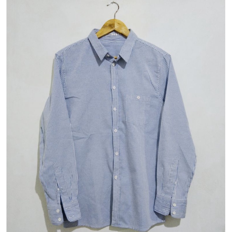 Kemeja Salur Bershka Lengan Panjang Second