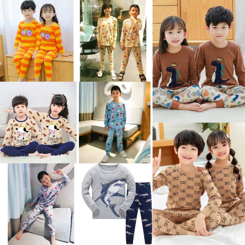 Baju tidur anak / Setelan baju anak / Baju tidur anak laki perempuan - Setelan panjang anak 1-9 tahun Malvin Collection