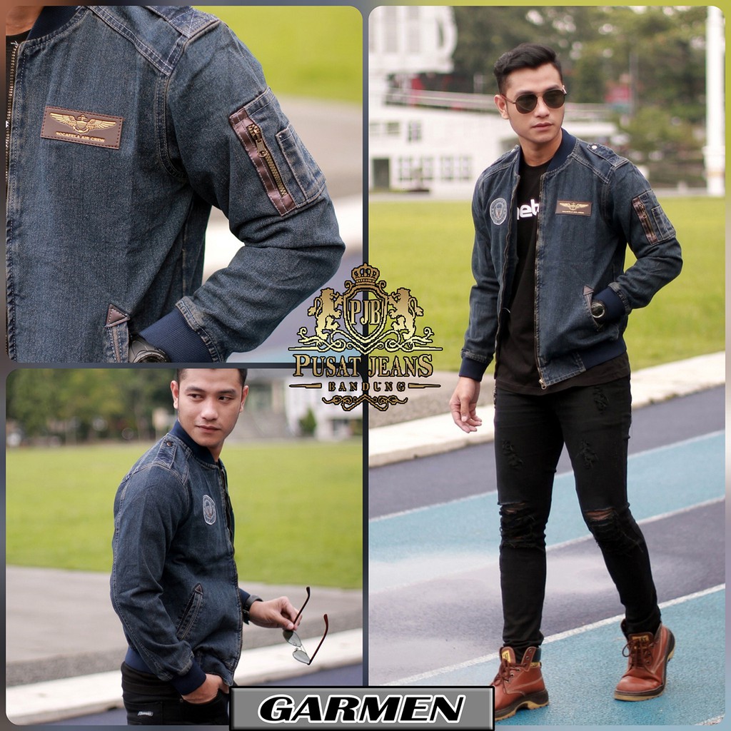 RCL - JAKET BOMBER JEANS DENIM ROCAFELLA ORIGINAL - JAKET JEANS PRIA DENIM