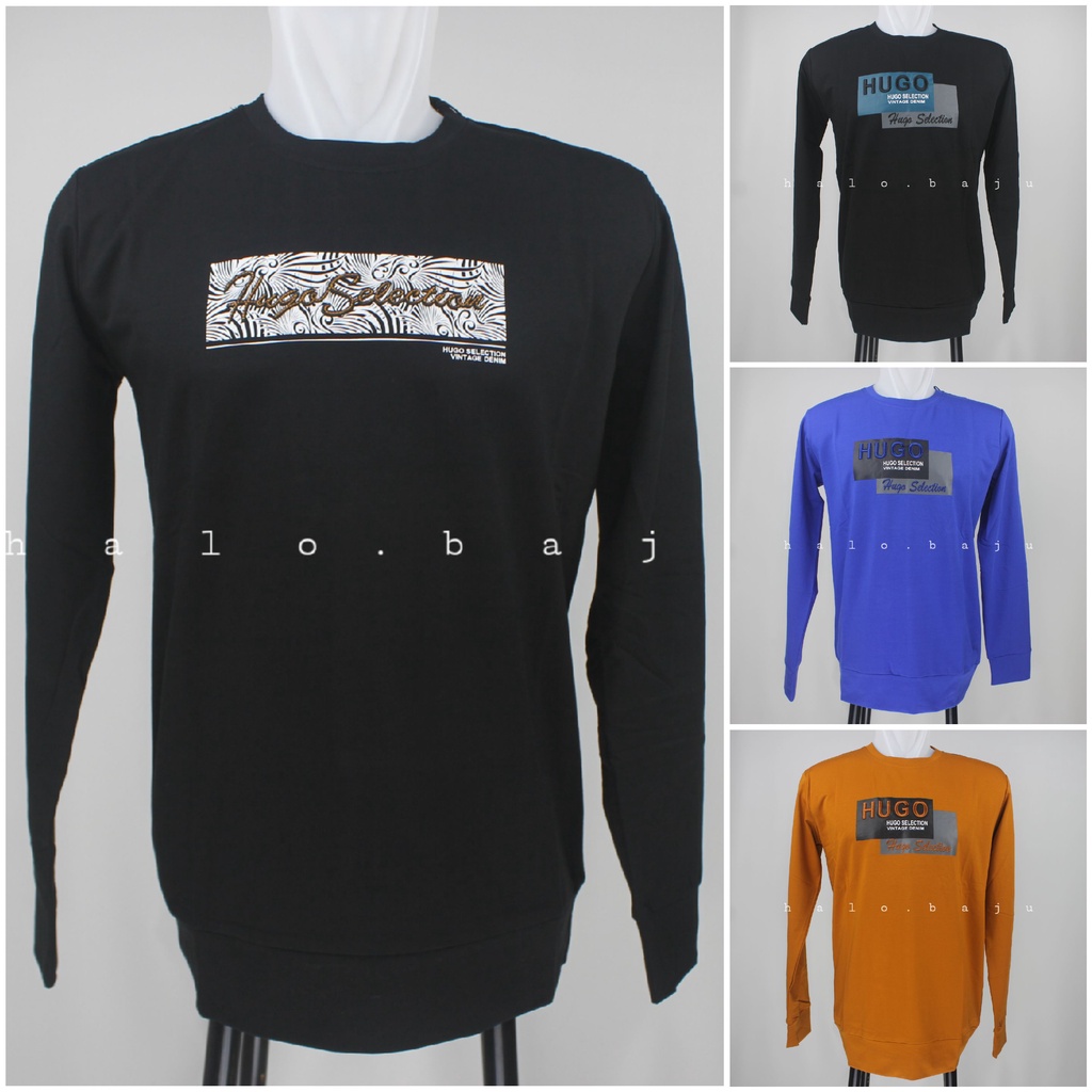 HUGO SELECTION SWEATER - Oblong Lengan Hugo Panjang | Kaos Hugo | Hugo original | Baju Hugo