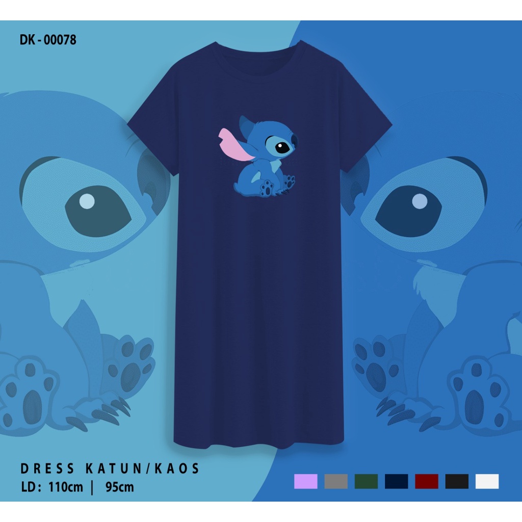 DRESS WANITA STITCH/DRESS KATUN COMBAD 30S PREMIUM/DRESS SANTAI/REAL PICTURE/BEST SELLER
