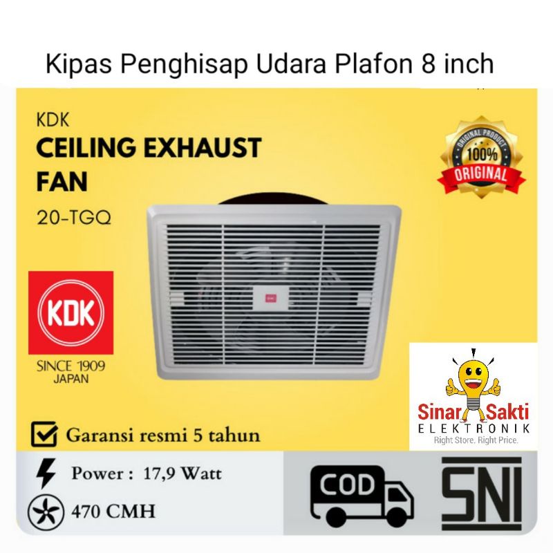 KDK Exhaust Fan Plafon 8&quot; 8 Inch Kipas Ceiling 20TGQ 20 TGQ Hexos