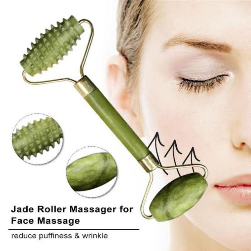 GUASHA GUA SHA JADE ROLLER FACIAL FACE ROLLER MASSAGER ALAT PENIRUS WAJAH