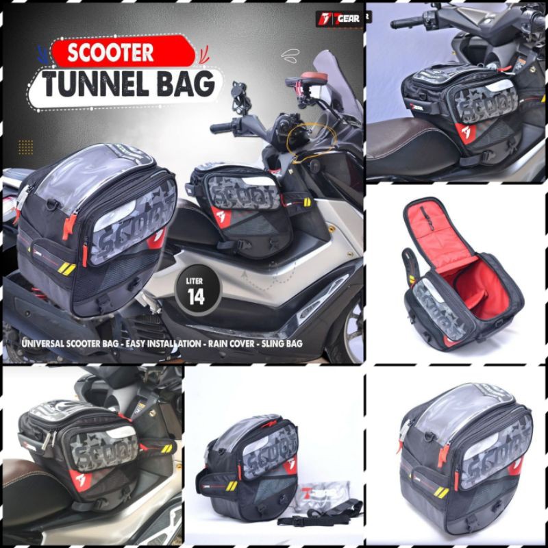 City scooter bag 7gear for matic xmax pcx adv150 nmax aerox tas motor bikers scoot tunnel