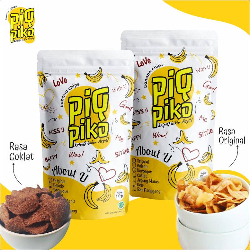 

Piqpiko banana chips kemasan Besar / keripik pisang aneka rasa