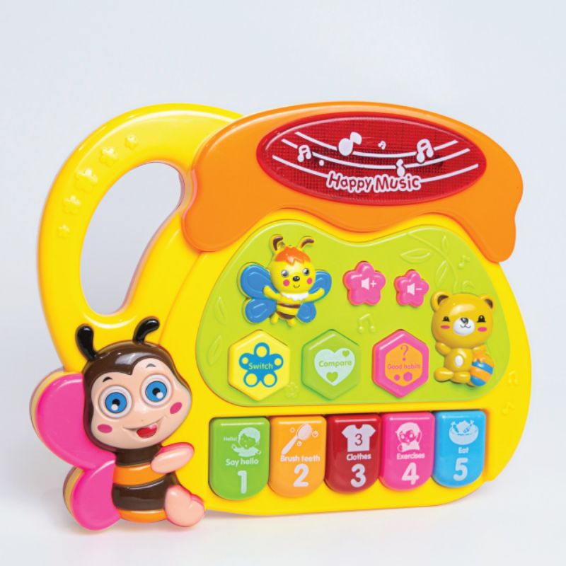 MAINAN ANAK BAYI LITTLE BEE MUSIC PIANO TELL STORY SONG MUSIK EDUKASI BAYI