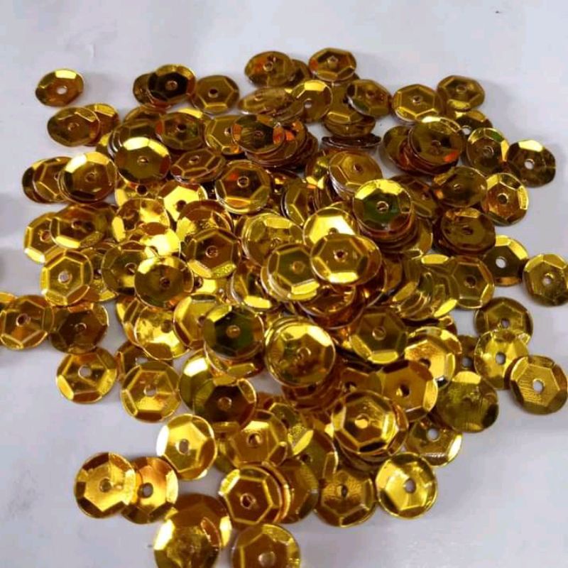 (450gr) Ramboci Metalic/Piringan Manik 6mm Mas & Silver/Ramboci Mas & Silver/ Ramboci Payet Piringan