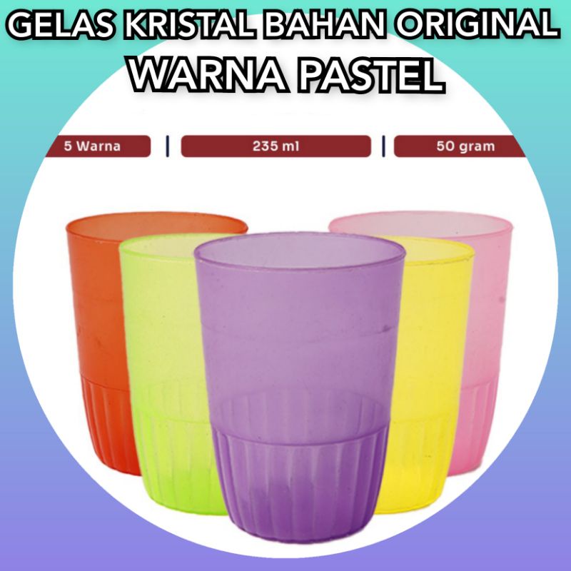 GELAS - MINUM - PLASTIK - WARNA - PASTEL - BAHAN ORI - MURAH / GELAS MINUM KOPI ES TEH MANIS WARNA WARNI