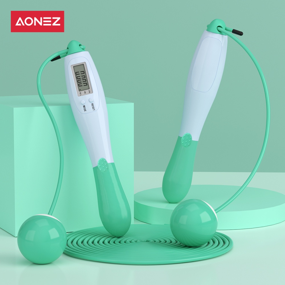 Aonez Lompat Tali Digital Menghitung Tali Lompat Tali Tanpa Kabel, Alat Pelatihan Lompat Tali, Latihan Kalori, Latihan Kebugaran skiping olahraga-5