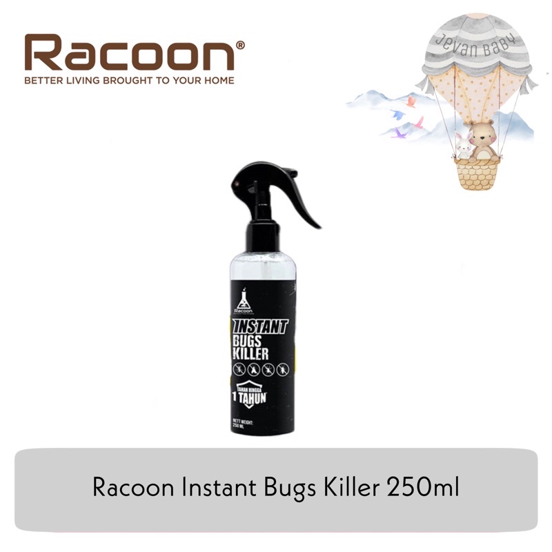 RACOON Instant Bugs Killer Obat Cairan Anti Kecoa Semut Serangga TAHAN 1 TAHUN 1X SEMPROT (ALKOHOL)