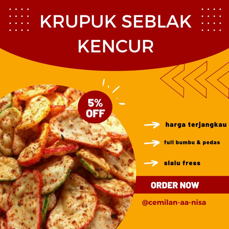 

krupuk seblak pedas kencur murah (cod ) cemilan murah snack