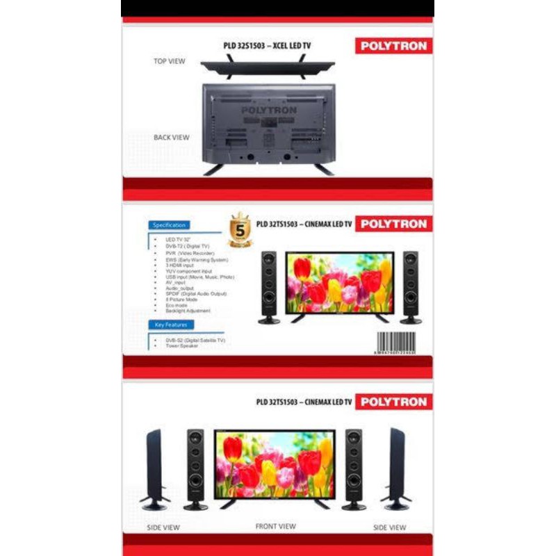 TV TELEVISI LED LCD POLYTRON PLD 32TS1503 32 TS TS1503 32TS 1503  TS 1503 PLD32TS1503 32 IN INCH " X
