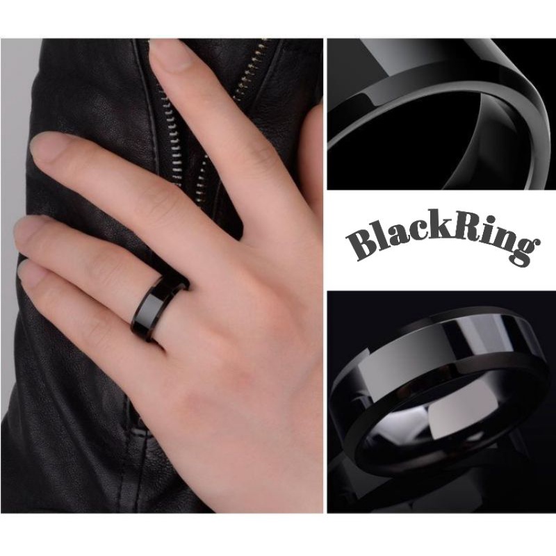 Cincin BLACK DIMENSION TITANIUM Classic Pria wanita terlaris