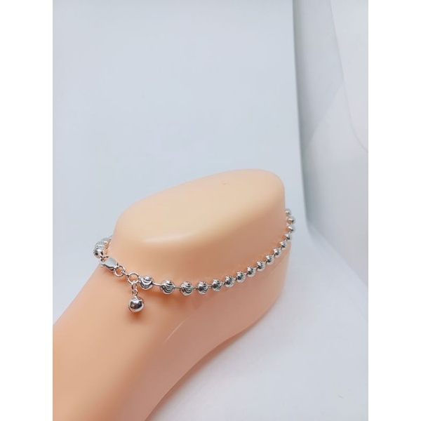 gelang kaki bijilada ukir + 1bel / gelang kaki perak sali silver925 lapis emas /gelang kaki fashion