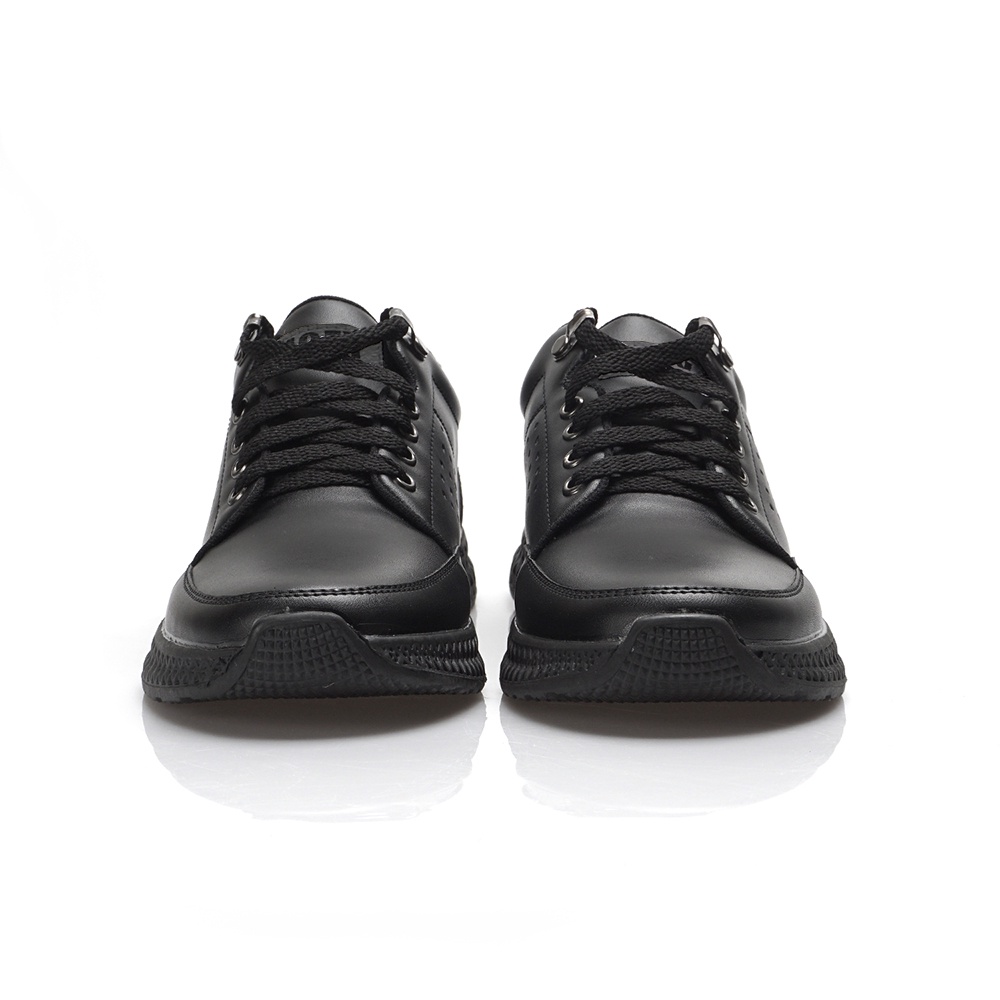 Sepatu Pantopel Kerja Kantor Formal Casual Pantofel Kulit Kasual Hitam Tali - Lux Black