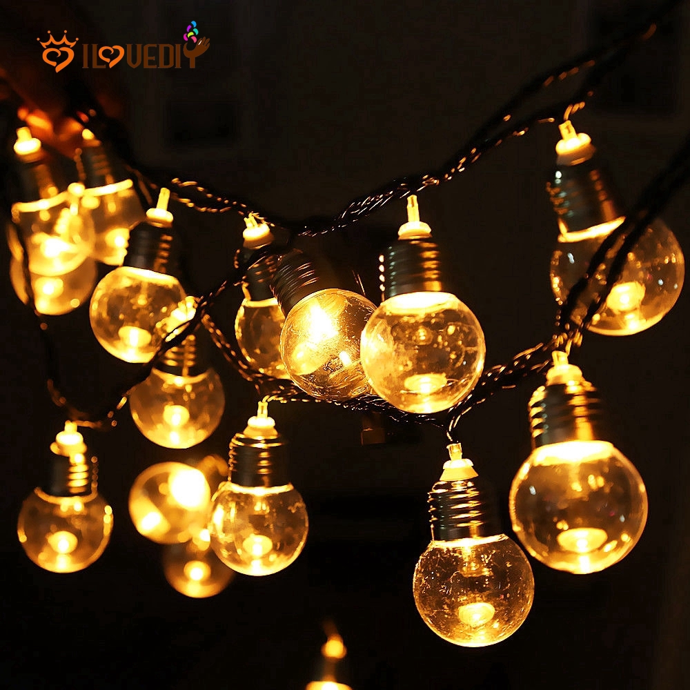 Lampu String 20 Led 6m Bentuk Globe Plug Us Eu Anti Air Untuk Dekorasi Indoor/Outdoor