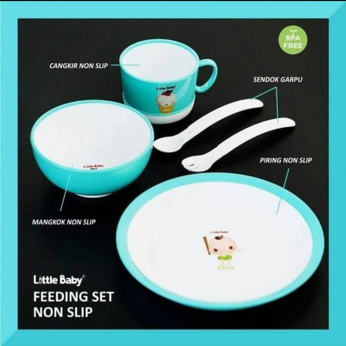 LITTLE BABY Premium Feeding Set Non Slip Alat Makan Bayi Kado Baby Gift Set